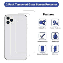 Load image into Gallery viewer, Back Tempered Glass For iPhone 14 12 13 pro max SE 20 Protective Glass case on iPhone 14 Plus 14Pro Rear Screen Protector Glass Transparent Scratch Resistant Bubble Free Back Screen Guard For iPhone