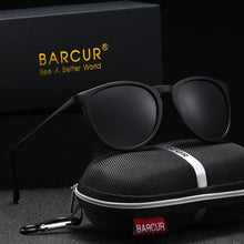 Load image into Gallery viewer, BARCUR Retro Circular Polarized Sunglasses for Women β Fashion Travel UV400 Protection TAC Lens β Durable Comfortable Plastic Titanium Frame Stylish Summer Eyewear β Trendy Mirror Lens Gift Box Included