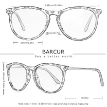Load image into Gallery viewer, BARCUR Retro Circular Polarized Sunglasses for Women β Fashion Travel UV400 Protection TAC Lens β Durable Comfortable Plastic Titanium Frame Stylish Summer Eyewear β Trendy Mirror Lens Gift Box Included