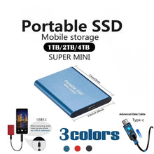 Load image into Gallery viewer, External Hard Drive SSD 4TB - USB 3.0 Solid Disk Fast Transfer Shockproof Large Backup Plug & Play Compatible with Mac/PC/Phones