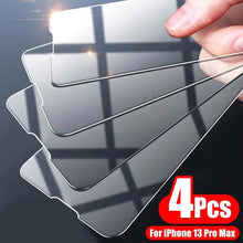 Load image into Gallery viewer, 4pcs Full Cover Tempered Glass For Iphone 11 12 13 14 Pro Max Screen Protector Protective On Iphone 6 7 8 Plus X Xr Xs Max Glass Tempered Glass Film Edge To Edge Protection Case-friendly Screen Protector
