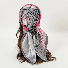 Load image into Gallery viewer, Satin Square Scarf β Elegant 2025 Print Hijab, Shawl & Hair Wrap