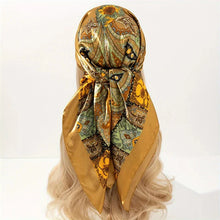 Load image into Gallery viewer, Satin Square Scarf β Elegant 2025 Print Hijab, Shawl & Hair Wrap
