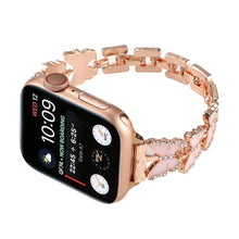 Load image into Gallery viewer, Fashion butterfly strap for Apple watch band sweet jewelry bling bracelet chain iwatch87654321SE women diamond ornament wrist
