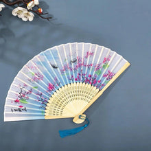 Load image into Gallery viewer, Hand Fan Foldable Silk Fan Noodles Bamboo Fan Bones Halloween Cosplay Prop Christmas Wedding Decoration Party Gifts Art Crafts
