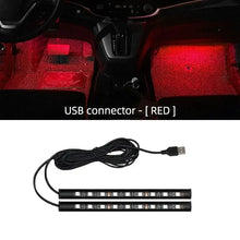 Load image into Gallery viewer, 2-in-1 LED Car Neon Foot Light - USB & Cigarette Lighter Interior Ambient Lamp