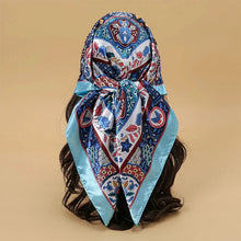 Load image into Gallery viewer, Satin Square Scarf β Elegant 2025 Print Hijab, Shawl & Hair Wrap