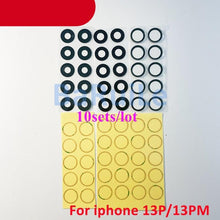 Load image into Gallery viewer, 10set Back Camera Glass Lens Rear Camera Glass Glue For iPhone 11 12 13 Pro Max 13 Mini 14 14P Replace Repair Spare Part Camera Lens Protector For iPhone