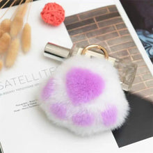 Load image into Gallery viewer, Cat Paw Plush Keychain β Cute Fluffy Faux Fur Pendant for Bags & Keys