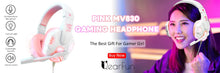 Load image into Gallery viewer, QearFun New Pink Headphones for PC Girls Gaming Wired Headset with Microphone Gamer for PS4 Windows XP/7/8/10 Laptop Phone