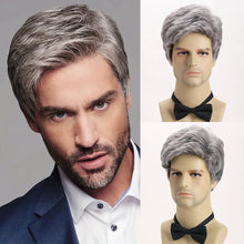 Load image into Gallery viewer, Short Natural Curly Hair For Male Young Men Heat Resistant Fiber Synthetic Wigs