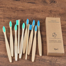 Load image into Gallery viewer, 10Pcs Colorful Toothbrush Natural Bamboo Tooth Brush Sets Soft Bristle Charcoal Teeth Eco Bamboo Toothbrushes Dental Oral Care