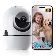 Load image into Gallery viewer, WESECUU Wifi IP Camera 360° Full Coverage PTZ Security Camera 1080P Auto Tracking Wireless Surveillance Night Vision Mini Camera