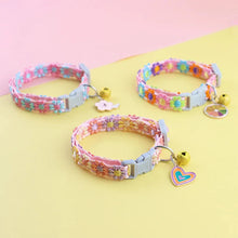 Load image into Gallery viewer, Colorful Pet Collar with Bell – Adjustable for Cats & Small Dogs