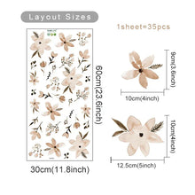 Load image into Gallery viewer, Boho Flowers Wall Stickers Child Watercolor Bedroom Living Room Home Decor Art Eco-frienly Removable Decals PVC Murals