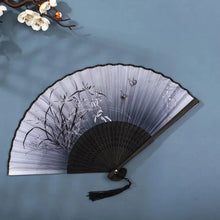 Load image into Gallery viewer, Hand Fan Foldable Silk Fan Noodles Bamboo Fan Bones Halloween Cosplay Prop Christmas Wedding Decoration Party Gifts Art Crafts