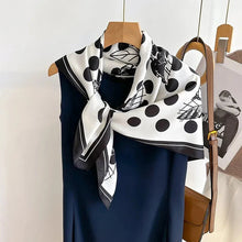 Load image into Gallery viewer, 90x90cm Square Silk-Feel Scarf – Luxury Women’s Shawl & Head Wrap