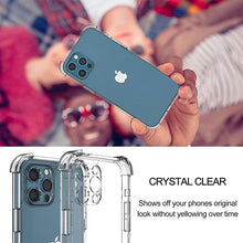 Load image into Gallery viewer, Thick Shockproof Silicone Phone Case For iPhone 14 13 12 11 Pro Max Mini X XS XR 8 7 6 Plus Lens Protection Case Back Cover Super Clear Transparent Hard Back Strong Durable Frame Cases for iPhone
