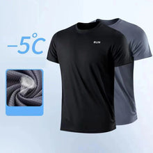 Load image into Gallery viewer, Men's Quick Dry Short Sleeve Gym Running Moisture Wicking Round Neck T-Shirt Training Exercise Gym Sport Shirt Tops Lightweight
