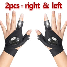 Load image into Gallery viewer, LED Flashlight Luminous Running Gloves Waterproof Cycling Camping Hiking Rescue Glove Lamp Lighting Gloves Fingerless Gloves
