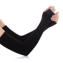 Load image into Gallery viewer, Unisex One Size Compression Cooling Sleeves UV Sun Protection Cooling Arm Sleeves With Thumb Hole Compression Sports Tattoo Cover Up Sleeve For Sports Long Arm Cover Anti-Slip Warmers Outdoor Sports Sunblock Cover
