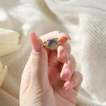 Load image into Gallery viewer, 2pc/set Summer Couple Ring Set Sky Blue Sparkling Moon and Sun Ring 2023 New Women's Stackable Finger Set Engagement Jewelry