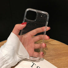 Load image into Gallery viewer, Luxury Glitter Bumper Clear Case for IPhone 14 13 12 11 Pro Max Mini X XS Max XR Cute Shining Shockproof Silicone Cover Hard Back Shockproof Protective Phone Cover For iPhone