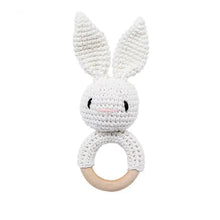Load image into Gallery viewer, Baby Crochet Rattle Wooden Teether Toy BPA Free