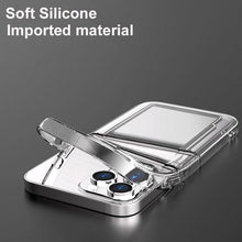 Load image into Gallery viewer, Transparent Shockproof Dual Card Slot Holder Phone Case For iPhone 13 12 11 Pro Max XR X XS Max 7 8 Plus 14Pro Wallet Transparent Soft Cover Card Storage Bumper Case For iPhone