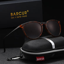 Load image into Gallery viewer, BARCUR Retro Circular Polarized Sunglasses for Women β Fashion Travel UV400 Protection TAC Lens β Durable Comfortable Plastic Titanium Frame Stylish Summer Eyewear β Trendy Mirror Lens Gift Box Included