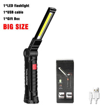 Load image into Gallery viewer, 1pc COB LED Work Light Dimmable USB Rechargeable LED Flashlight Inspection Lamp With Magnet&Hook 14500/18650 Battery Torch light