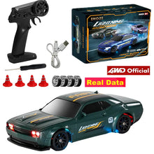 Load image into Gallery viewer, 4WD RC Drift Racing Car - 1/43 Mini High-Speed Electric Car with Gyroscope, Realistic Lights, Remote Control Toy for Kids & Adults