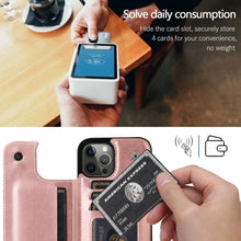 Load image into Gallery viewer, Wallet Stand Cover Flip Leather Case For iPhone 14 Pro Max 13 Pro Max 12 Pro Max 11 Pro Max Soft PU Leather Card Case With Kickstand Slim Double Magnetic Clasp Protective Cover