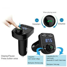 Load image into Gallery viewer, Car Charger Wireless Bluetooth FM Transmitter Hands-Free Calling Radio Receiver Mp3 Music Stereo Adapter Dual USB Port Charger