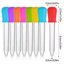 Load image into Gallery viewer, 1/6/8/10pcs 5ML Silicone Plastic Pipette Dropper Feeding Medicine Liquid Eye Ear Pipette Dropper School Lab Experiment Supplies