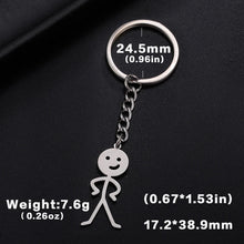 Load image into Gallery viewer, Teamer Funny Middle Finger Stickman Keychain 2025 Cute Trend School Bag Car Key Pendant Couple New Trinket Gift Keyring