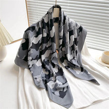 Load image into Gallery viewer, 90x90cm Square Silk-Feel Scarf – Luxury Women’s Shawl & Head Wrap