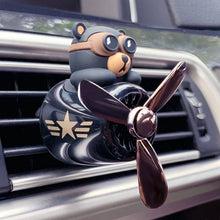 Load image into Gallery viewer, Rotating Airplane Pilot Bear Car Air Freshener - Vent Clip Fragrance Diffuser