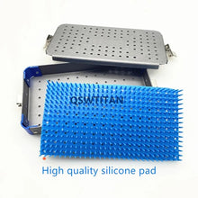 Load image into Gallery viewer, Aluminum Sterilization tray case Disinfection box Sterilization box with silicone pad dental eye surgical instrument
