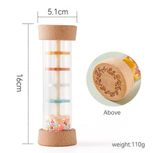 Load image into Gallery viewer, Montessori Baby Rain Stick Rainbow Hourglass Music Rattle Toy