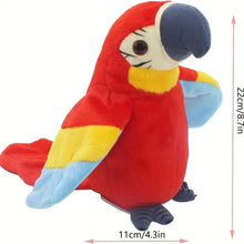 Load image into Gallery viewer, Talking Macaw Parrot Plush – Repeat & Speak Electronic Stuffed Toy