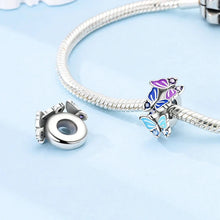 Load image into Gallery viewer, 100% 925 Sterling Silver Rainbow Zircon Butterfly Dragon Silicone Stopper Charms - Colorful Beads for DIY Bracelets, Customizable Jewelry for All Occasions