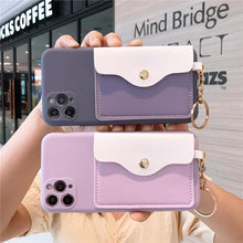 Load image into Gallery viewer, Luxury Wallet Phone Case For iPhone 13 Pro Max 11 12 Pro Max X XR XS 7 8 Plus 13 Mini Soft Silicone Handbag Card Phone Case Wallet Compatible iPhone Bag Cover