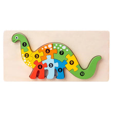 Load image into Gallery viewer, 3D Montessori Wooden Dinosaur Puzzle Toy