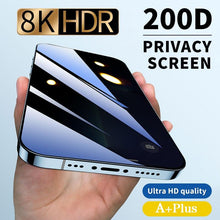 Load image into Gallery viewer, 200D Anti Glare Tempered Glass For iPhone 13 12 11 14 Pro Max Mini Privacy Screen Protector iPhone 14 7 8 Plus XR X Screen Glass Anti Spy Tempered Glass Screen Protector Full Coverage