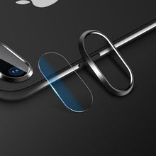 Load image into Gallery viewer, 2 In 1 Metal Camera Lens Protector For Iphone 7 8 Plus X Lens Protective Circle Ring Cover With Tempered Glass For Iphone X Scratch Resistant Hd Tempered Glass Camera Screen Protector
