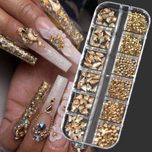 Load image into Gallery viewer, 100/50cm Luxury Crystal Chain Nail Charms - 1.5/2mm Clear & AB Diamond Nail Art Decoration
