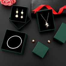 Load image into Gallery viewer, Luxury Jewelry Gift Box Set – White & Dark Green Case