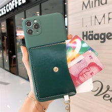 Load image into Gallery viewer, Luxury Wallet Phone Case For iPhone 13 Pro Max 11 12 Pro Max X XR XS 7 8 Plus 13 Mini Soft Silicone Handbag Card Phone Case Wallet Compatible iPhone Bag Cover