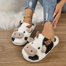 Load image into Gallery viewer, Soft Cow Slippers for Women - Cozy Animal-Themed Home Shoes Fluffy Winter Shoes for Women House Slippers